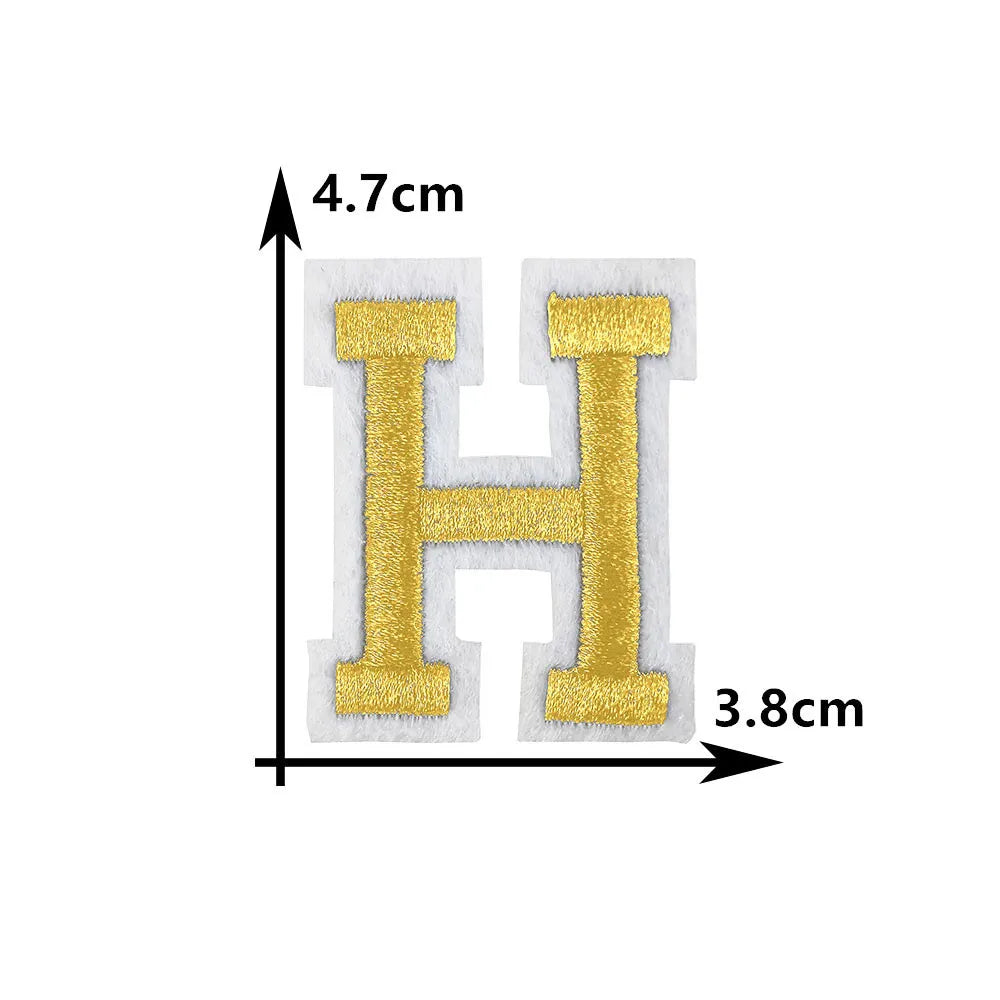 26 English gold letters Hot-melt adhesive ironing embroidery Patch DIY sewing decorative clothes patch