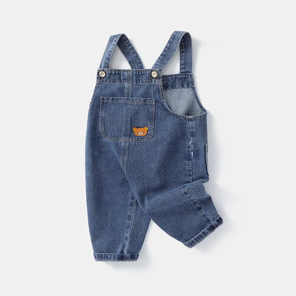 Soft Cotton Baby Boys Overalls Spring Autumn Kids Cartoon Long Pants Casual Girls Jumpsuits Children Clothes Suspender Trousers