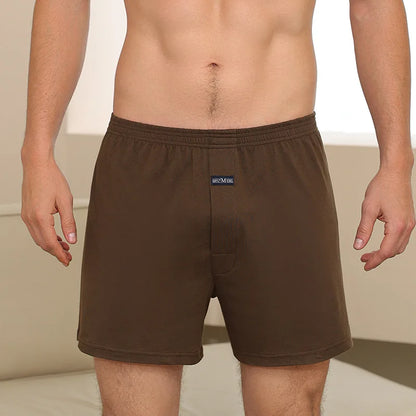 1PCS Men's Underwear Aro Pants Pure Cotton Home Sleeping Pants Loose Breathable Men's High Waisted Four Corner Boxers Shorts