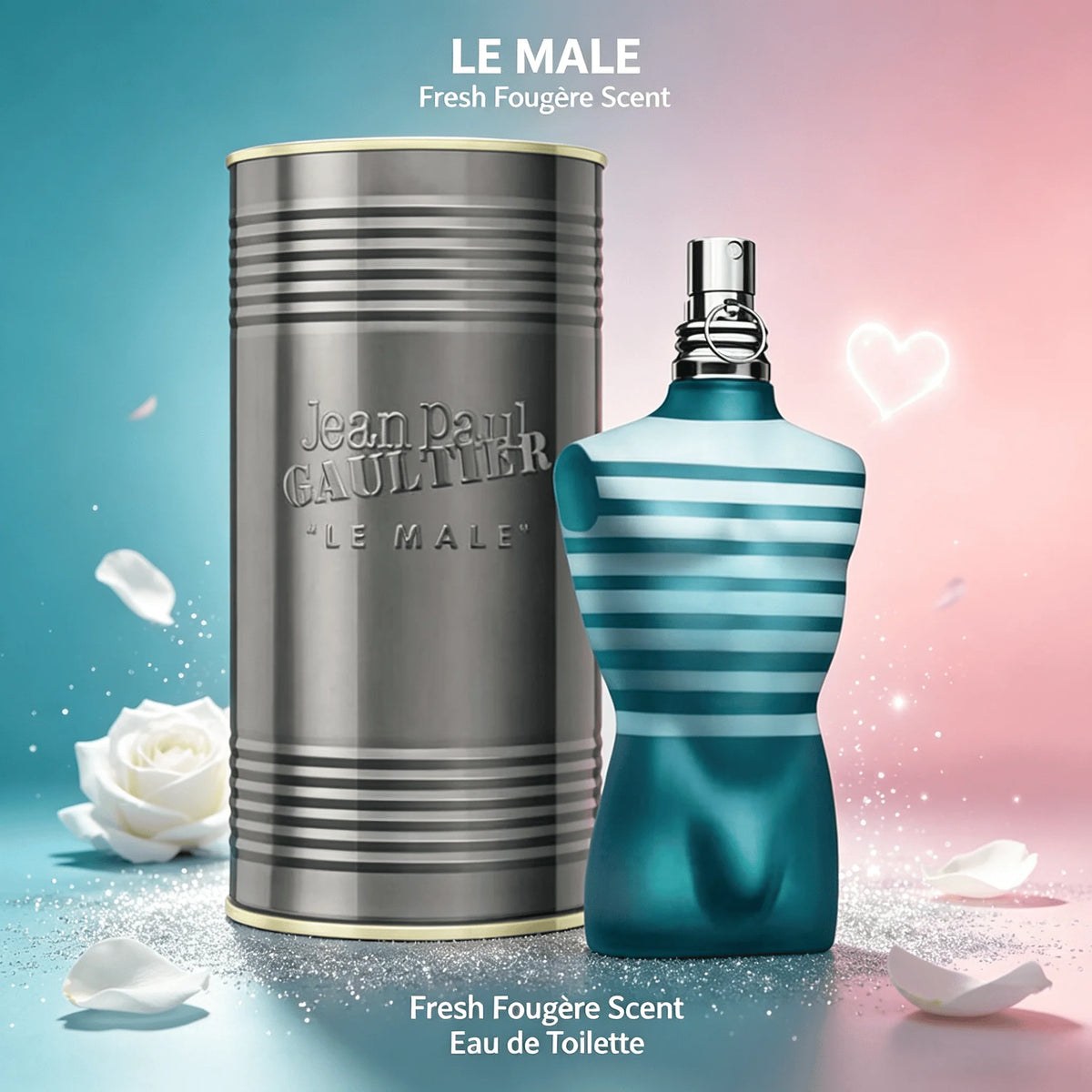 Jean Paul Gaultier Le Male Eau de Toilette - Long-lasting amber-flavor cologne for men with fresh mint, wash, and sensual vanilla - luxury men's cologne spray