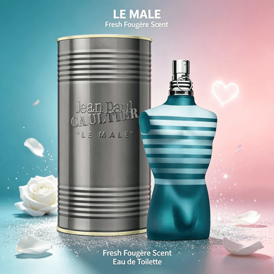 Jean Paul Gaultier Le Male Eau de Toilette - Long-lasting amber-flavor cologne for men with fresh mint, wash, and sensual vanilla - luxury men's cologne spray