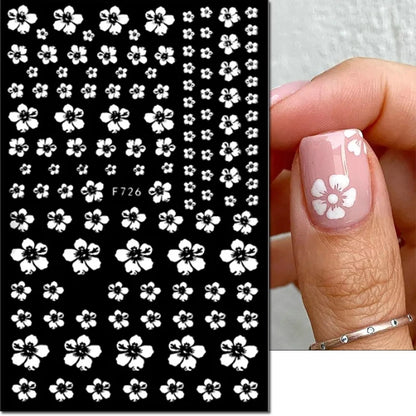 3d Nail Art Decals Spring Booming Violets Lavenders Purple Blue Pink Flowers Butterflys Stickers Decoration For Nail Tips Beauty