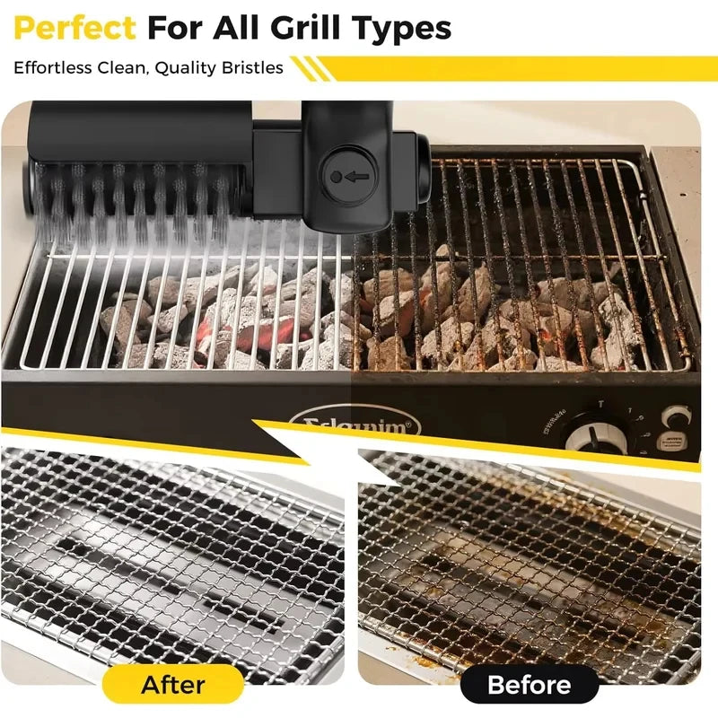 Cordless Rechargeable Electric BBQ Grill Brush Heavy Duty Outdoor Cleaning Tool Rotary Adjustable for Oil Stains