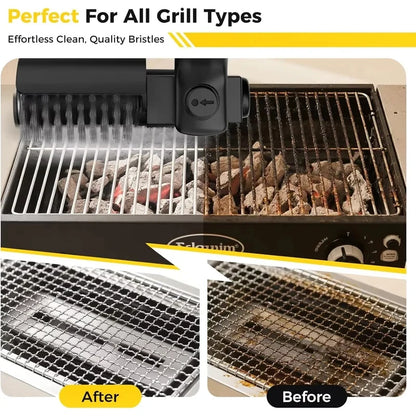 Cordless Rechargeable Electric BBQ Grill Brush Heavy Duty Outdoor Cleaning Tool Rotary Adjustable for Oil Stains