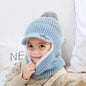 Kids Knitted Scarf And Hat Set Luxury Winter Warm Soft Crochet Hats And Scarves Beanie Caps For Boys Girls 2-8 Years