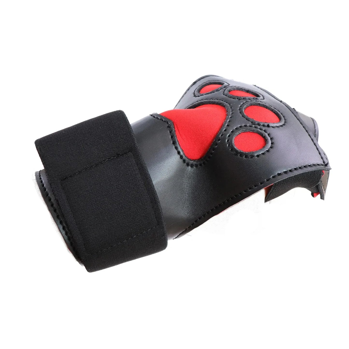 Unisex PU Leather Padded Dog Paw Print Mitts Gloves for Puppy Play BDSM Bondage Fetish Slave Cosplay Party Roleplay Adult
