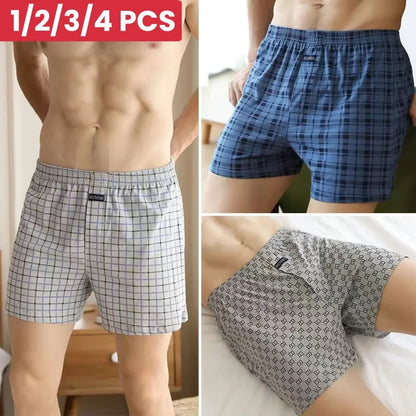1/2/3/4PCS Plus Size M-XXXL Cotton Aro Pants Men's Underwear Flat Pants Skin Friendly Comfortable Loose Home Large Waistband