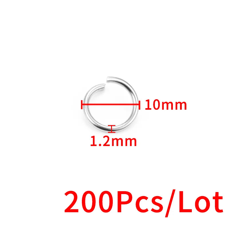 1.2mmThickness Open Jump Rings Width 6mm~12mm Stainless Steel Jewerly Making Supplies Accessorie DIY Necklace Connector Findings