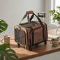 Rolling Mesh Pet Carrier Soft-sided Animal Carrier Breathable Mesh Windows Telescoping Handle for Convenient Transport