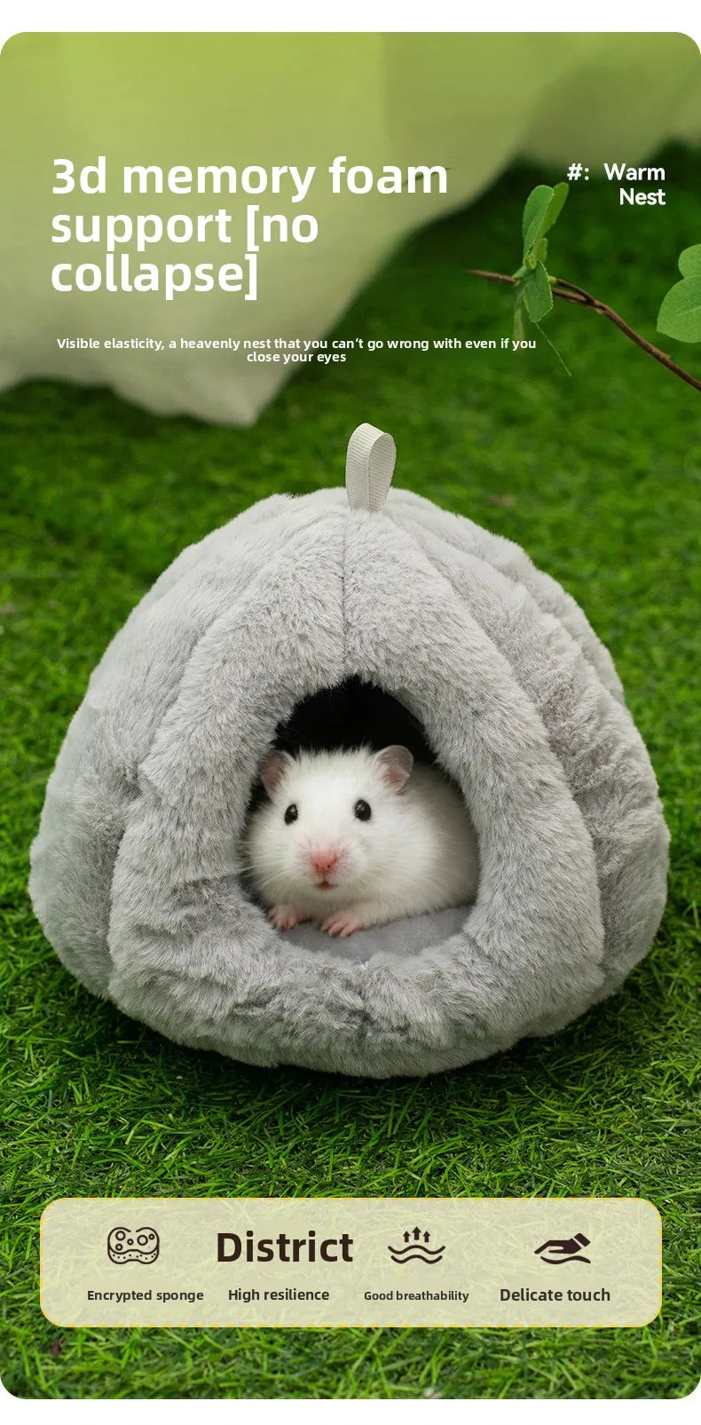 Small Pet Winter Warm Nest Rabbit Fleece Hamster House Gerbil Hideout Plush Mouse Sleeping Cave for Hamsters Mice