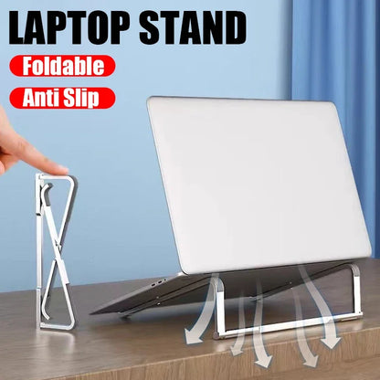 Aluminum Alloy Laptop Holder Stand Desktop Height Increase Folding Cooling Bracket Anti Slip For All Notebook Macbook