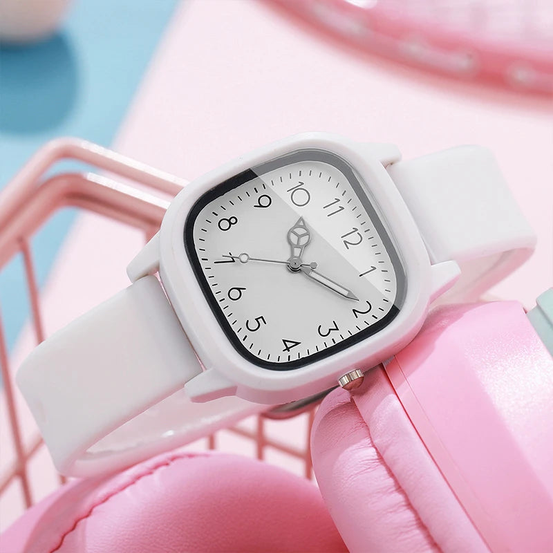 1/3/10PCS Fashion Silicone Band Women Quartz Watches Set Casual Arabic Dial Wristwatch for Girls Clock Reloj Hombre（Without Box）