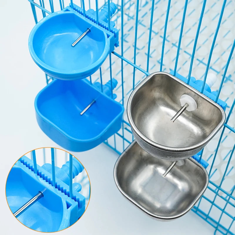 5/10Pcs Rabbit Water Bowl Farm Rabbit Automatic Drinker Rabbit Cage Fix Cup Stainless Steel Plastic Drinking Bowl
