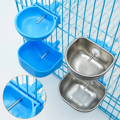 5/10Pcs Rabbit Water Bowl Farm Rabbit Automatic Drinker Rabbit Cage Fix Cup Stainless Steel Plastic Drinking Bowl