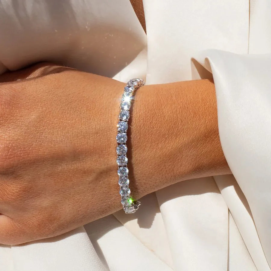 Fashion Multicolor Tennis Bracelet for Women 2.5/3/4/5mm Zirconia Charm Designer Tennis Chain Men Bracelet Wedding Jewelry KC128