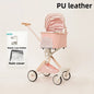 Luxury PU leather pet stroller,Car Pet Basket,lightweight Foldable Dog Travel Stroller,Portable Outdoor Cat and Dog Stroller