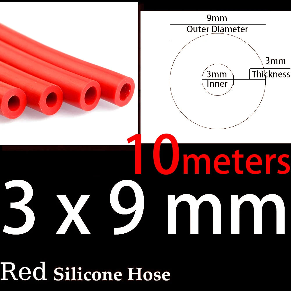 3x9mm Inner Diameter 3mm Thickness 3mm Blue Red Black Car Vacuum Silicone Hose Universal Racing Line Pipe Tube 1/2/3/5/10 meters