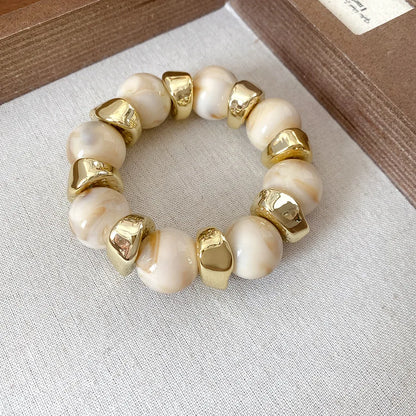 Acrylic Irregular Square Round Beaded Bracelet Bangle for Women Imitation Stone Chain Bracelet Hand Accessories Couple Gifts K