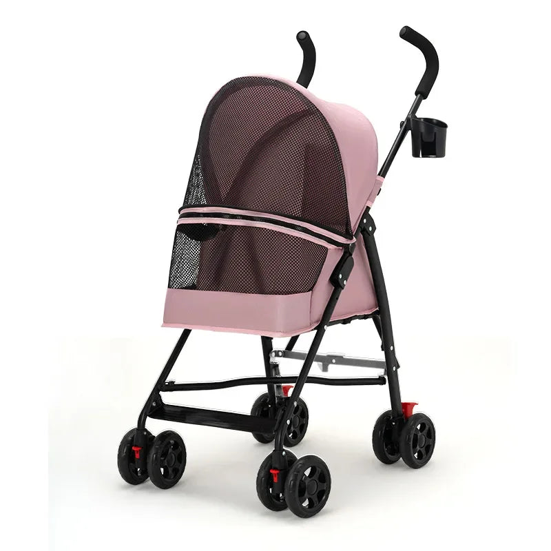 Foldable Pet Stroller for Small Dogs Cats Lightweight Travel Pushchair Breathable Carrier  Teddy Puppies Outdoor Walks Shopping