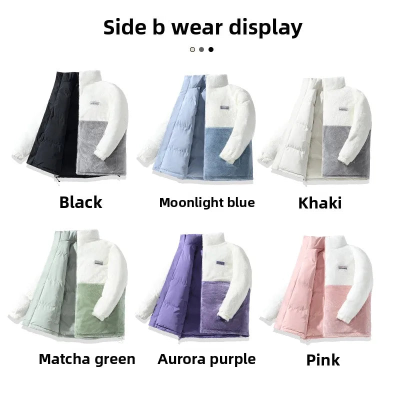 New Couple's Fashionable Versatile Windproof Neutral Cotton Jacket Outdoor Thick Warm Comfortable Breathable Double-sided Jacket