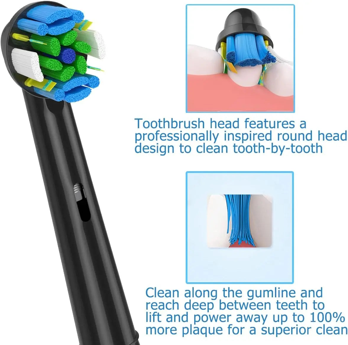 Replacement Toothbrush Heads Compatible with Oral-B ,4-12 Pcs Electric Brush Heads for Oral B Replacement Heads Pro500/1000