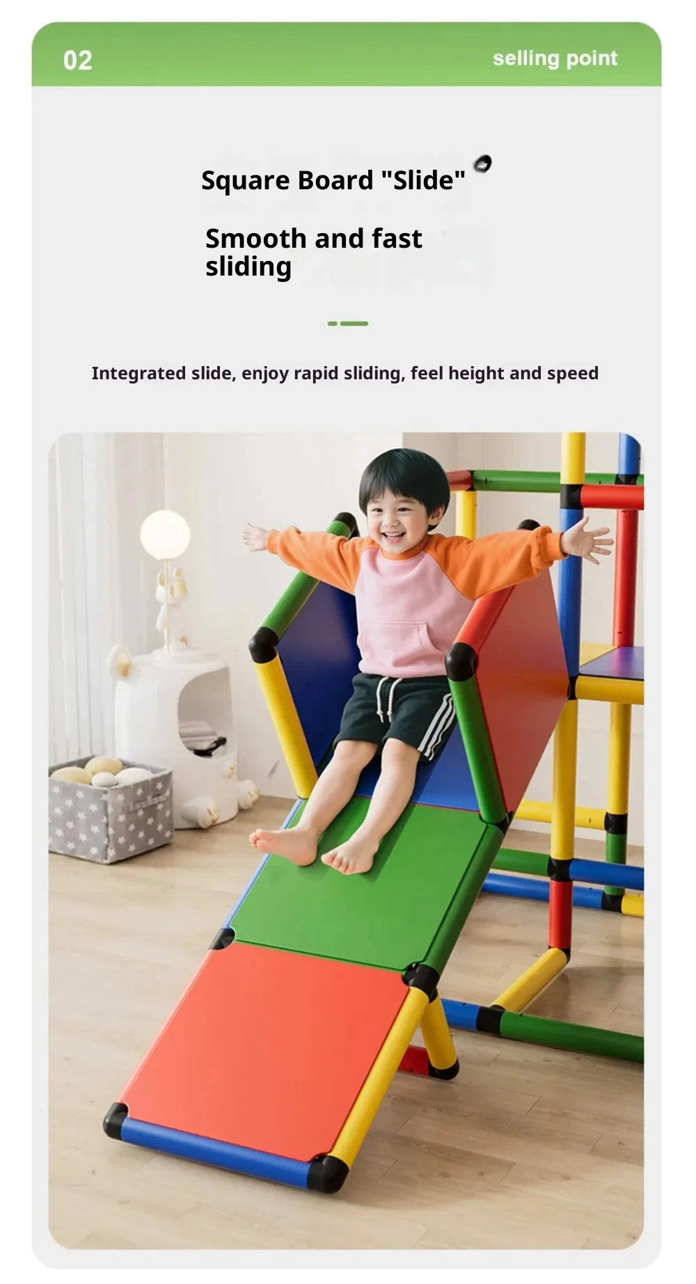 Kids Indoor Climbing Frame With Slide For Sensory Training And Intellectual Development Play Equipment