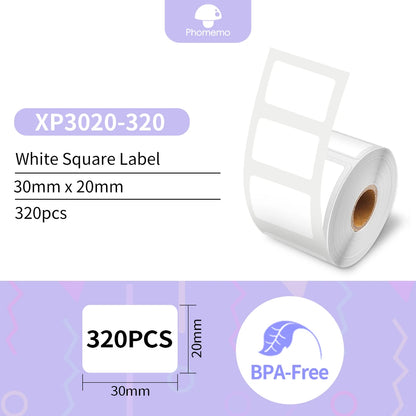 Phomemo Self-Adhesive Labels Paper for Phomemo M110/M200 Self-adhesive Label Printer Waterproof Tag Jewelry Tag Thermal Sticker