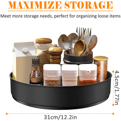 Stainless Steel Layer Turntable Organizer Multifunction Kitchen Storage Decorative Trays Rotating Spice Rack Kitchen Accessories
