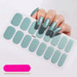 16Tips French Semi-Cured Gel Nail Wraps Sticker Pure Color Full Cover UV Gel Nail Polish Wraps Long-Lasting Nail Extension Decal