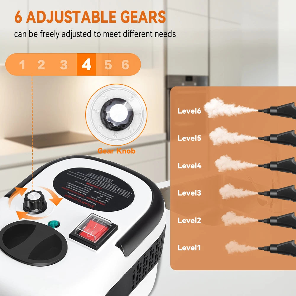 Podofo 2500W Handheld Steam Cleaner Portable Pressurized Steamer 220V EU Plug Deep Cleaning For Car Kitchen Bathroom etc.