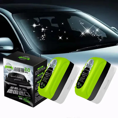 Car Glass Oil Film Cleaning Brush, Built-in Liquid Windscreen Cleaner, Remove Stains & Improve Driving Visibility