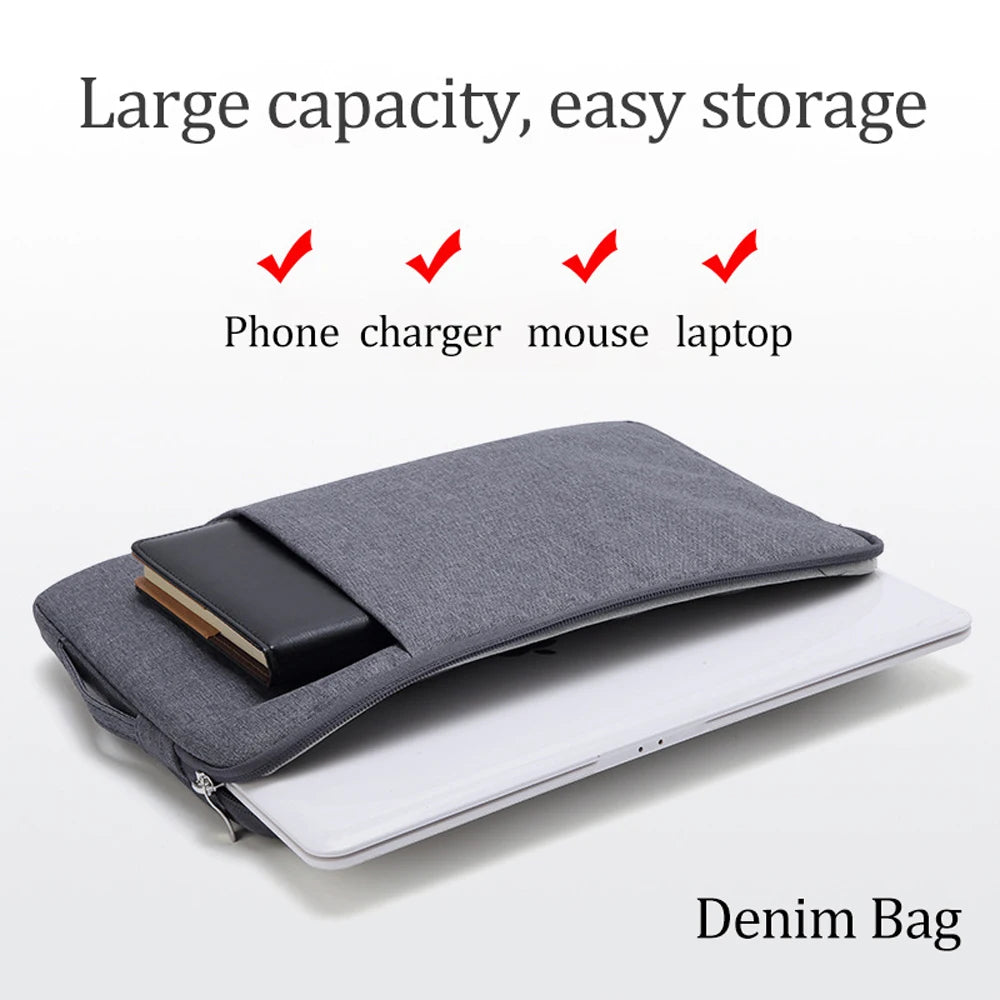 Laptop Bag for Macbook Air M2 Case 13 13.3 14 15 16 Inner Bladder For Macbook Pro Air M1 Lenovo Dell HP Huawei Xiaomi Denim Bag