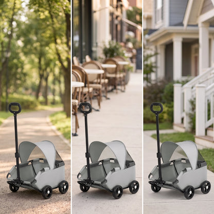 Pet Stroller with Telescopic Handle Folding Foldable Pet Stroller Sturdy Sturdy for Small Dogs, Outdoor Walks, Travel