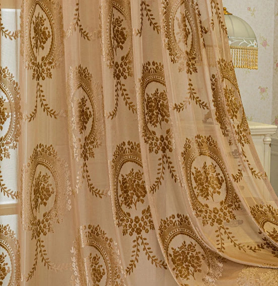 French Romantic Gauze Curtain Minimalist White Transparent Curtain Luxury Living Room Decoration Curtains Bedroom Curtain rideau