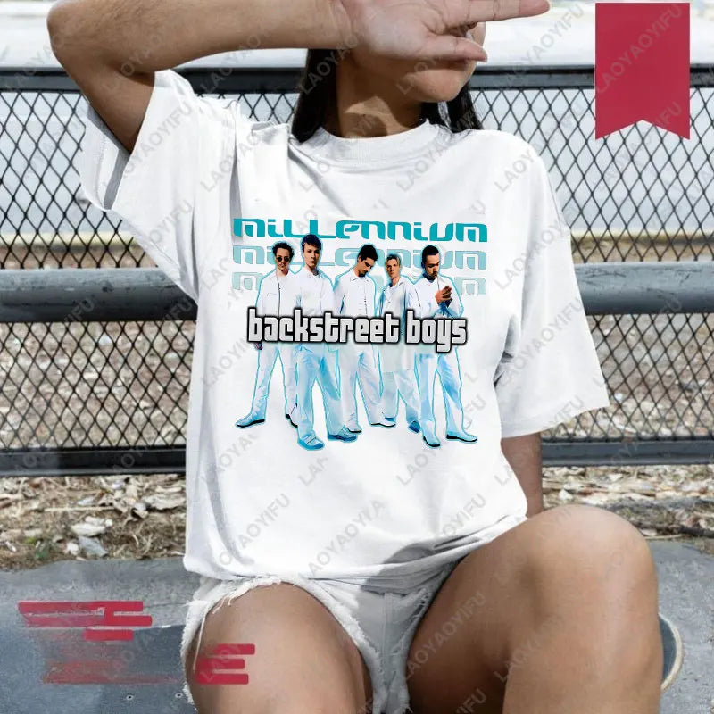 Backstreet Boys Millennium Tour Music Vintage Tshirt Men Women Hipster Popular Tops Summer Fashion Streetwear Unisex Tees Gift