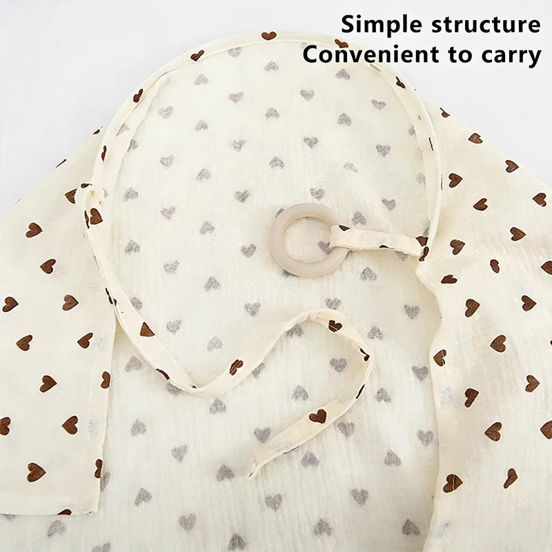 Baby Nursing Cover, Arched Neckline,Soft & Breathable 100% Cotton,Mother's Nursing Apron,Multi-useStroller Cover
