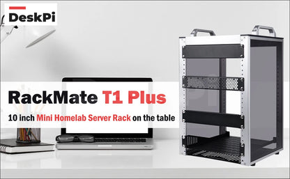 DeskPi RackMate T1-Plus Rackmount, 10-inch 8U Server Cabinet for Network, Servers, Audio and Video Equipment