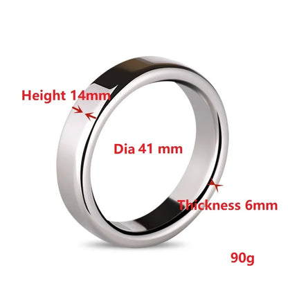 Top Quality Small Large Size Male Penis Ring Lock Stainless Steel Heavy Metal Cock Ring Ball Stretcher Erection Sexy Toy For Man