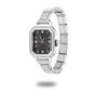 Fashion High Quality Men Women's Stainless Steel Square Round Shiny Zircon Watch Bracelet For Friend Birthday DIY Jewelry Gift