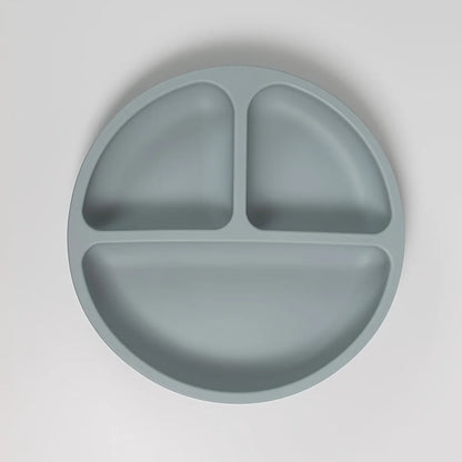 Suction Plates For Babies, Silicone With Lid Divided Design Dinner Plate