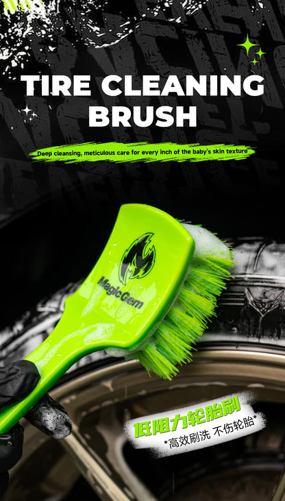 MAGIC GEM Tire Brushes for Cleaning Tires, Durable Car Wash Brush, Stiff Tire Scrub Brush for Car Detailing & Rubber Tire