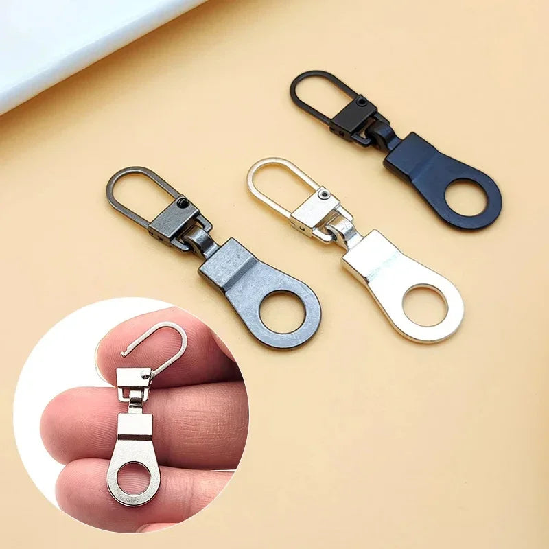10Pcs Metal Zipper Head Replacement Detachable Zipper Puller Tab Repair Kit for Luggage Suitcase Purses Bags Accessories