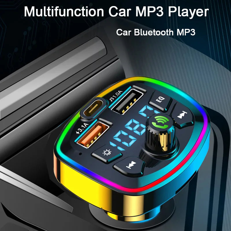 Bluetooth 5.0 FM Transmitter Handsfree Car MP3 Player With 20W USB Super Quick Charge Adapter for Car