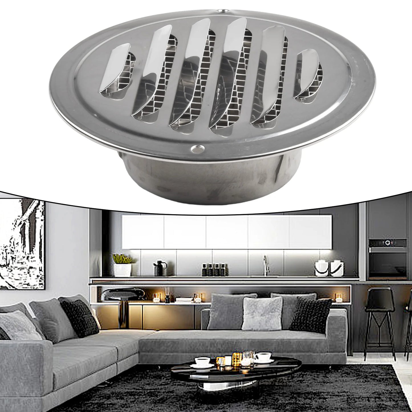 70-300mm Round Stainless Steel Vent Grille Exterior Wall Duct Ventilation Tool Hood Exterior Wall Duct Ventilation Tools