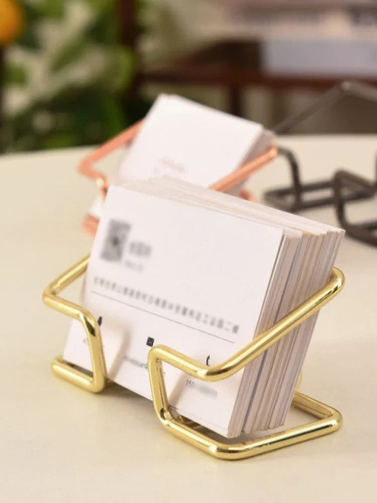 Business Card Holder Desk Bracket - Office Gift Display Cards Organizer - Stylish Business Card Holder for Desktop