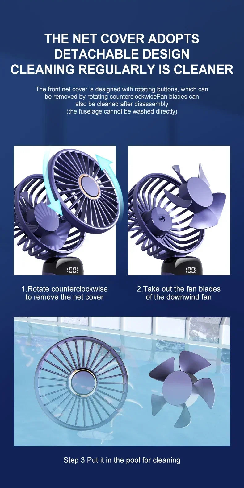 Mini Portable Handheld Fan Foldable Neck Hanging Fans 5 Speed USB Rechargeable Fan with Phone Stand and Display Screen 1800mAh