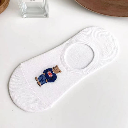 Good Quality Cartoon Gentleman Bear Men's Socks Cotton Harajuku Style Sport Boys Skateboard Novelty Breathable  Christmas Gifts