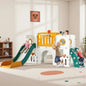 Toddler Slide, 9 in 1 Kids Slide and Climber Playset Indoor Outdoor Playground for Children, w/Basketball Hoop & Ball Telescope