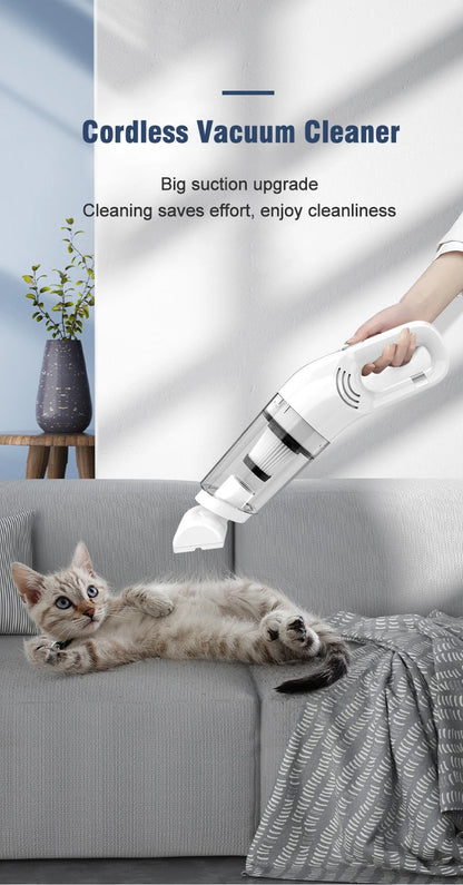 Vacuum Cleaner Portable Wireless Hand Held Cleaner Powerful Cleaning Machine Car Home Appliance for Dust Pet Hair