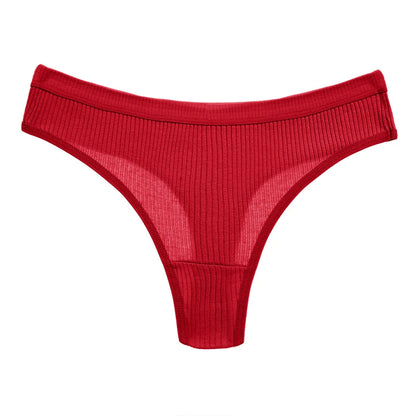 4Pcs Women's Panties G-Strings Set Fashion New Striped Soft Cotton Underwear Sexy Lingerie Sports Breathable Cozy
